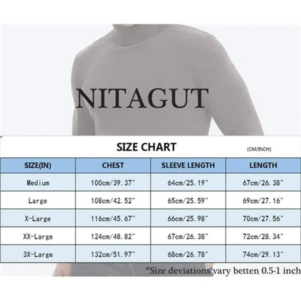 Slim Fit Basic Sweaters Knitted Thermal Turtleneck Pullover Sweater For Men - Picture 5 of 5